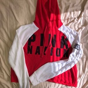 Pink vs crop hoodie